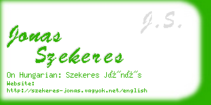 jonas szekeres business card